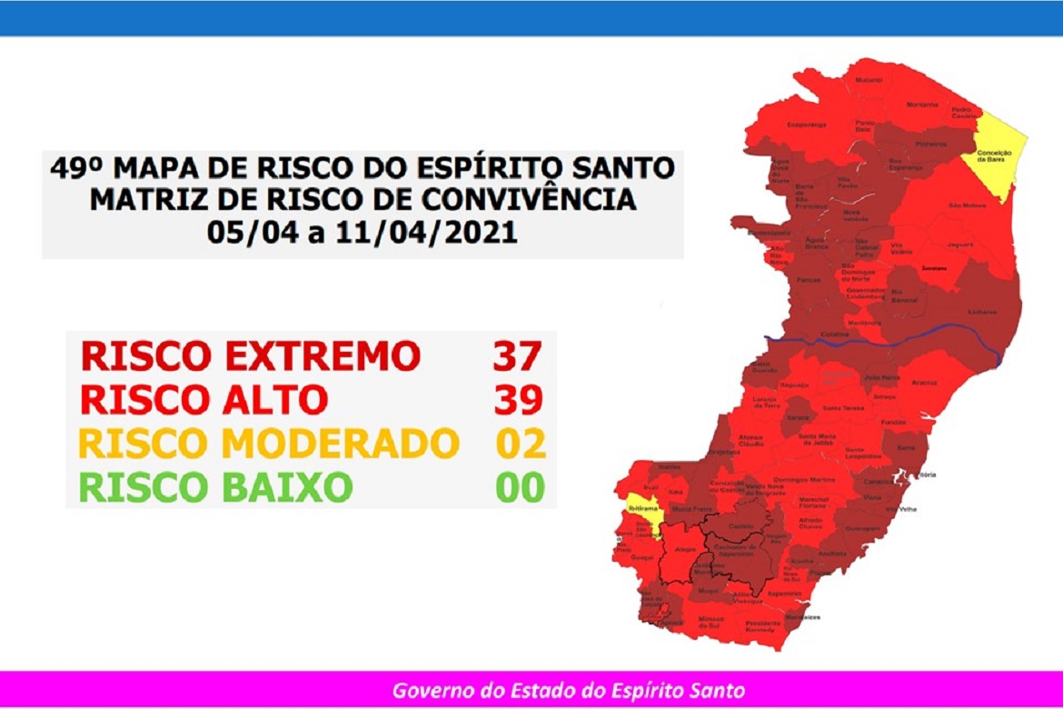  Novo Mapa de Risco entra em vigência, nessa segunda-feira