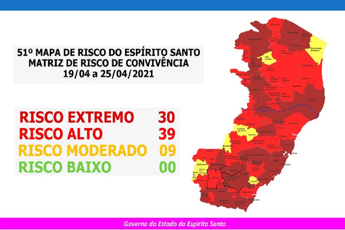  Cachoeiro segue em Risco Extremo no Mapa de Risco dessa semana