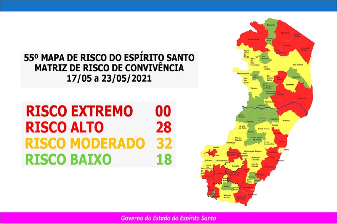  Governo divulga 55º Mapa de Risco Covid-19