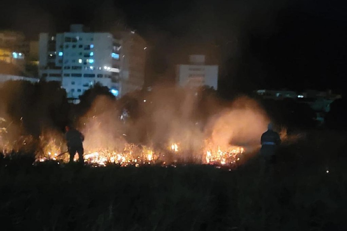  Incêndio de grandes proporções atinge vegetação em Castelo