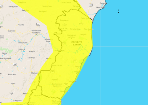  INMET emite alerta amarelo para o ES