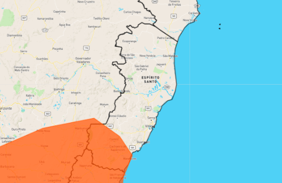  INMET emite alerta laranja (perigo) para o estado