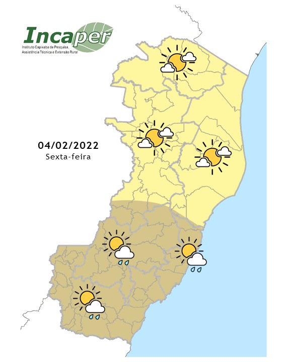  Previsão para sexta-feira (04/02/2022)