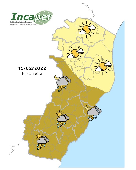  Previsão do tempo para essa terça-feira (15)