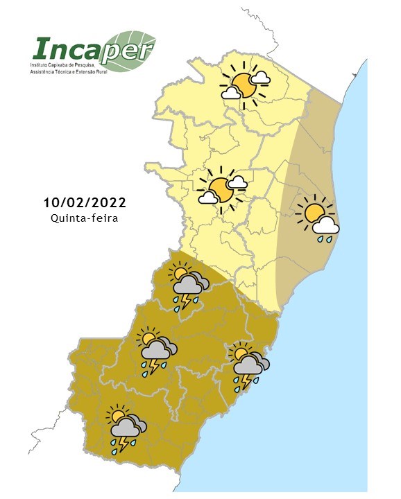  Previsão do tempo para essa quinta-feira (10)