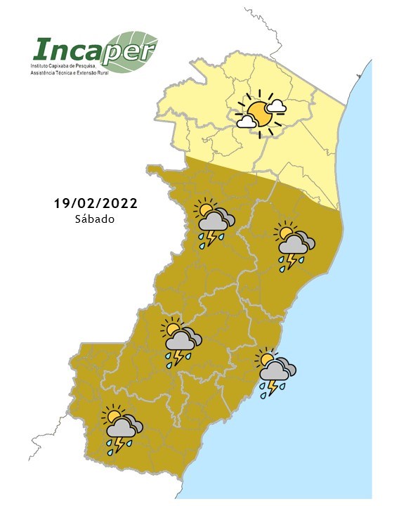  Previsão do tempo para esse sábado (19)