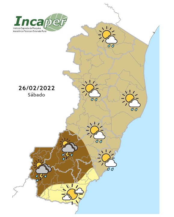  Previsão do tempo para esse sábado (26)