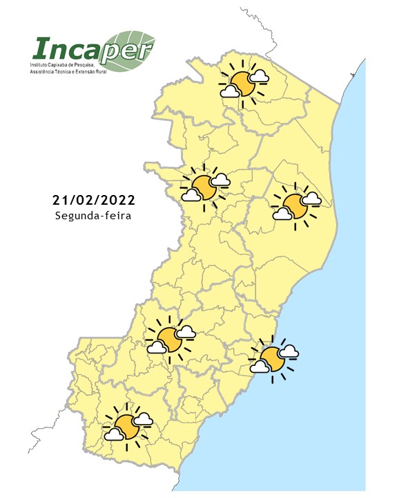  Previsão do tempo para essa segunda-feira (21)