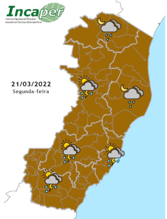  Previsão do tempo para essa segunda-feira (21)