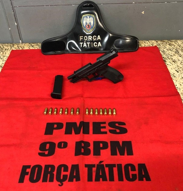  PM apreende menor com pistola 9 milímetros em Cachoeiro