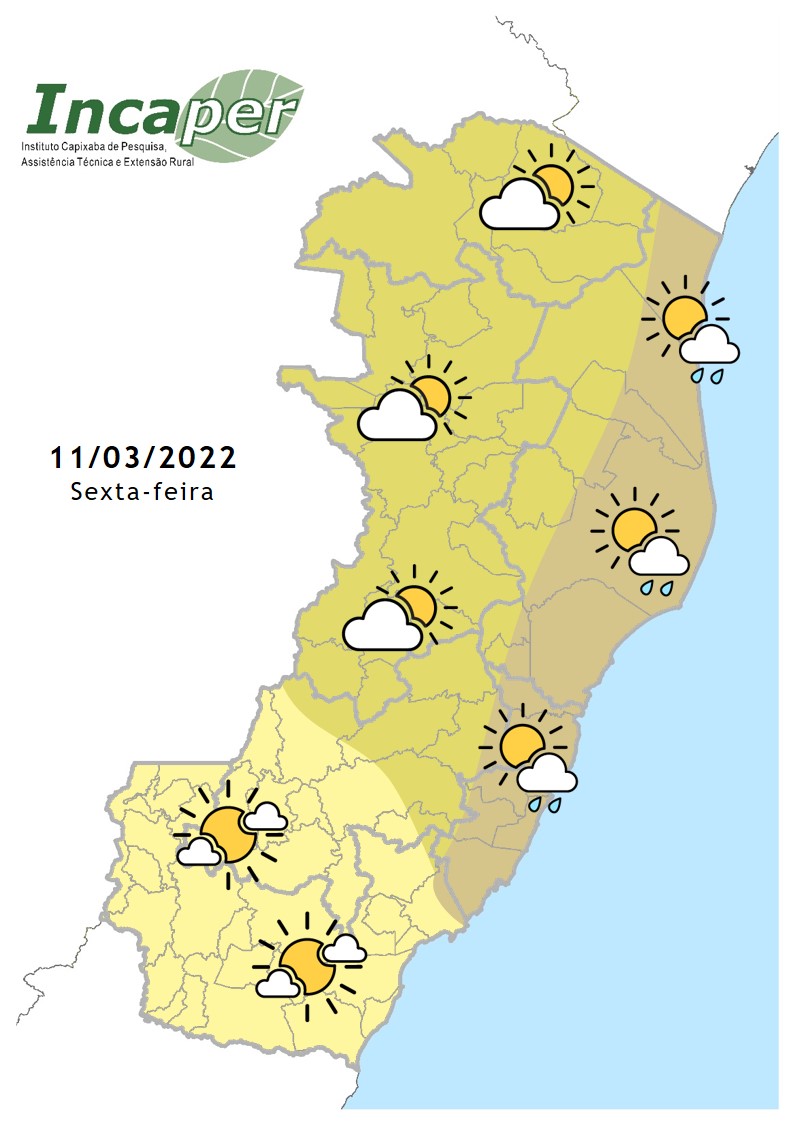  Previsão do tempo para essa sexta-feira (11)