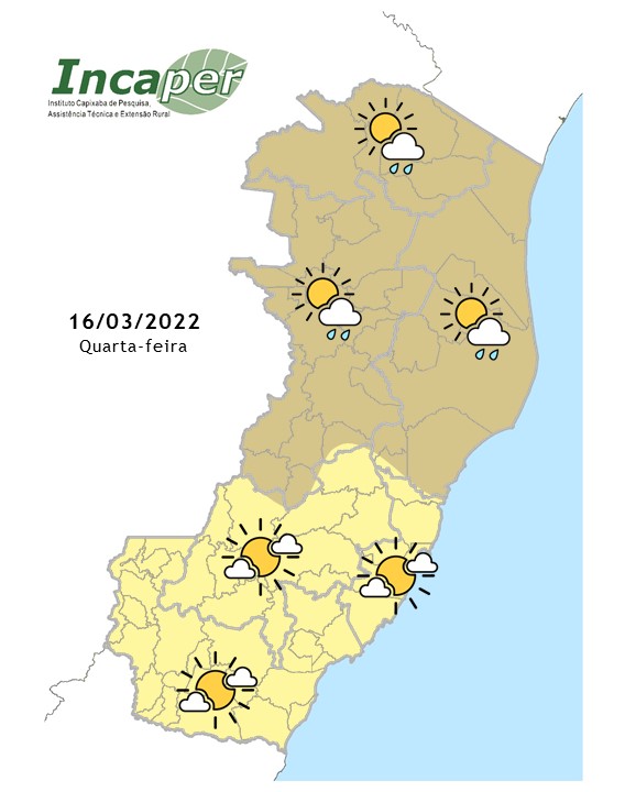  Previsão do tempo para essa quarta-feira (16)