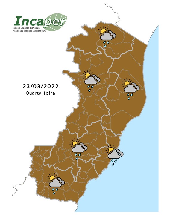  Previsão do tempo para essa quarta-feira (23)