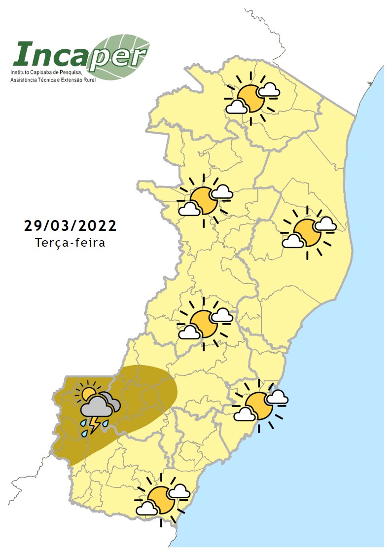  Previsão do tempo para essa terça-feira (29)