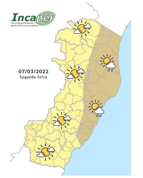  Previsão do tempo para essa segunda-feira (7)