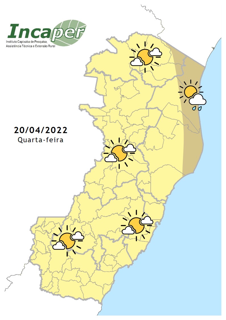  Previsão do tempo para essa quarta-feira (20)