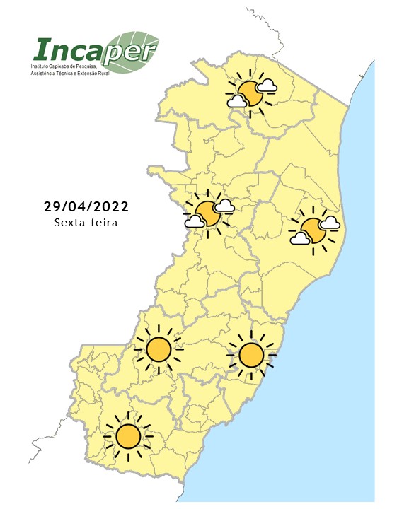  Sexta-feira de sol em todo o estado