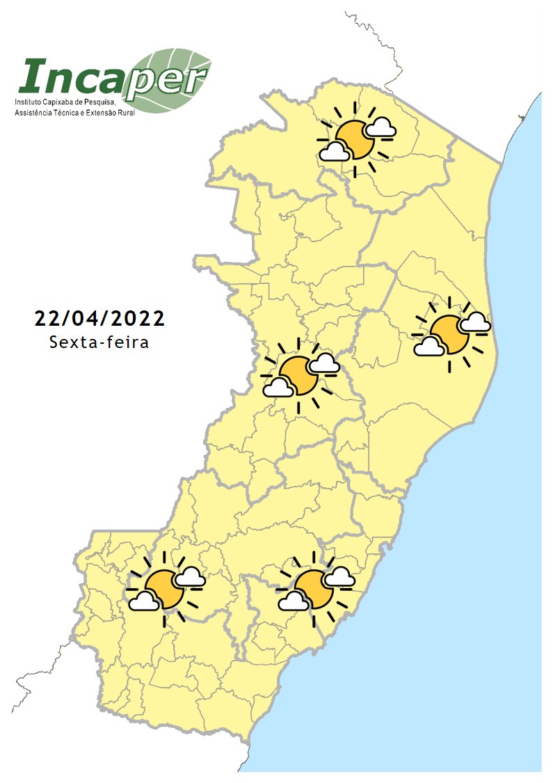  Previsão do tempo para essa sexta-feira (22)