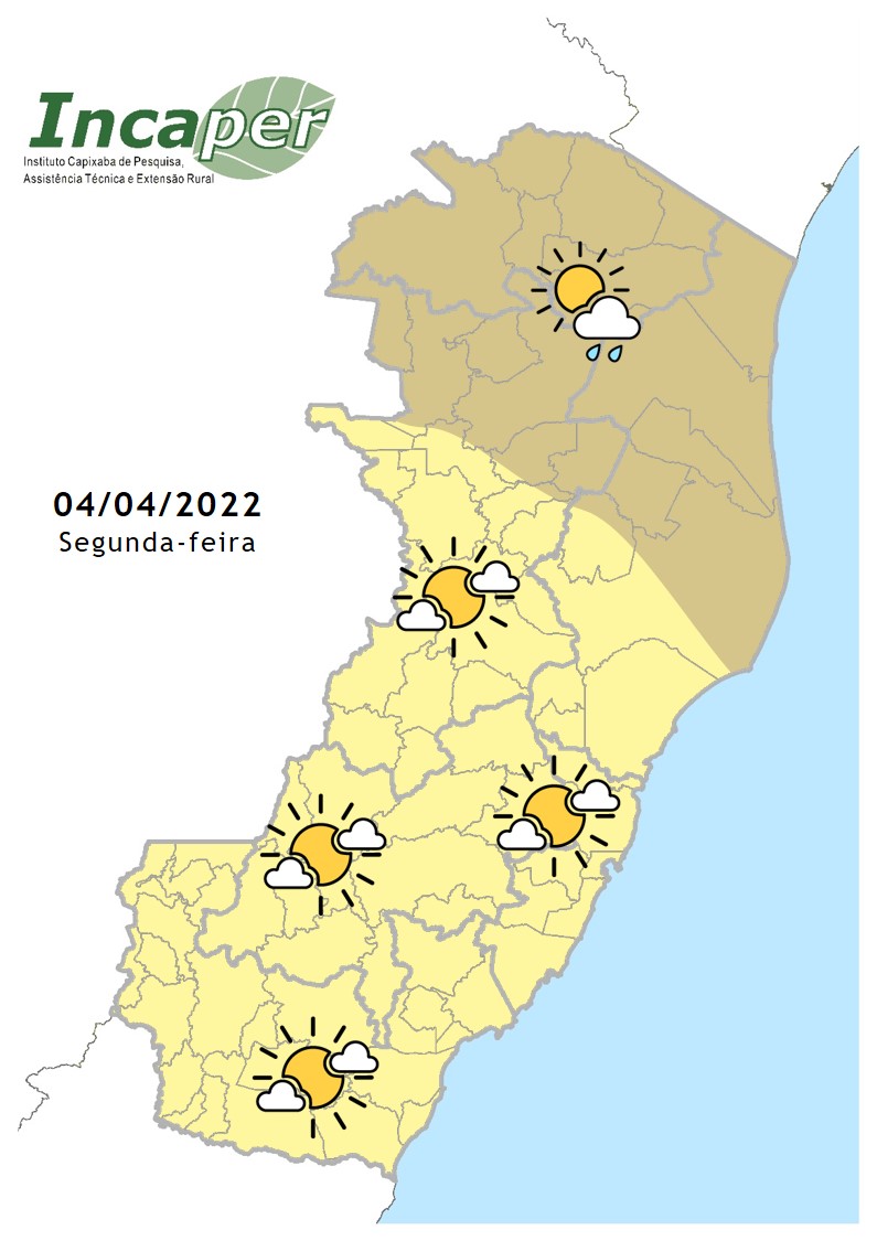  Previsão do tempo para essa segunda-feira (4)