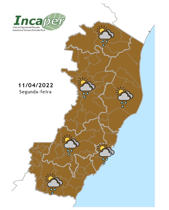  Previsão de chuva para essa segunda-feira (11)