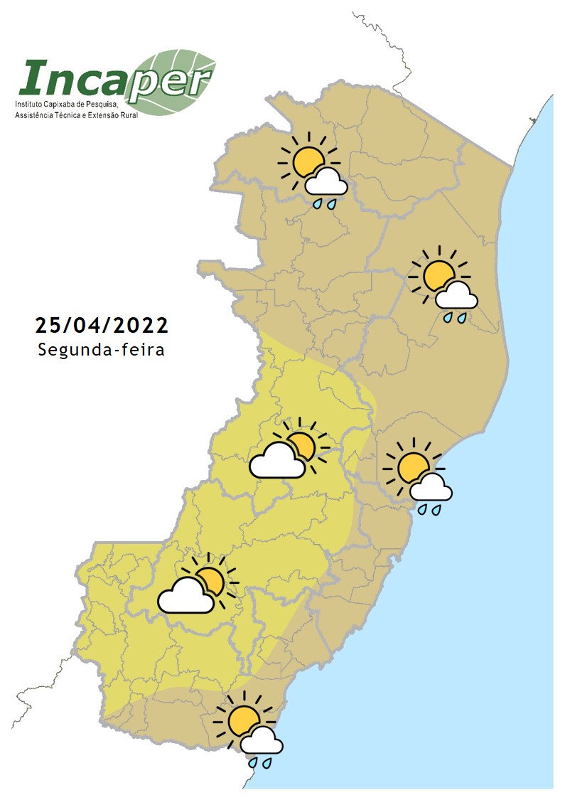  Previsão do tempo para essa segunda-feira (25)