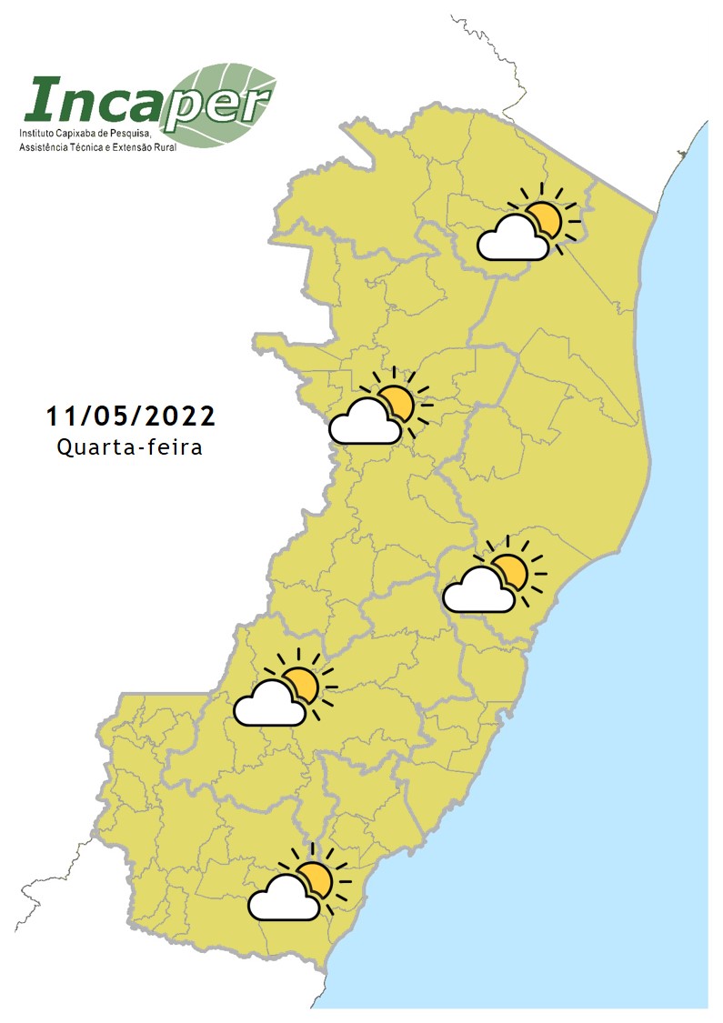  Previsão do tempo para essa quarta-feira (11)