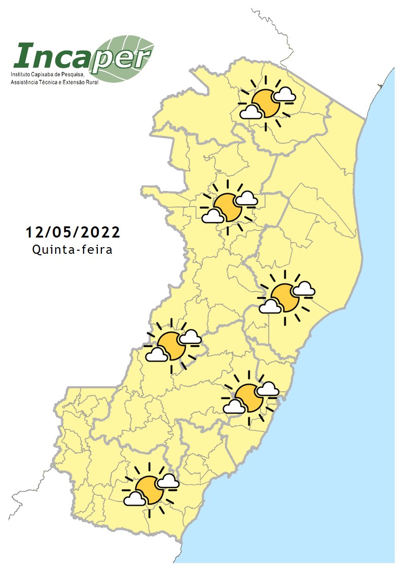  Quinta-feira sem previsão de chuva no estado