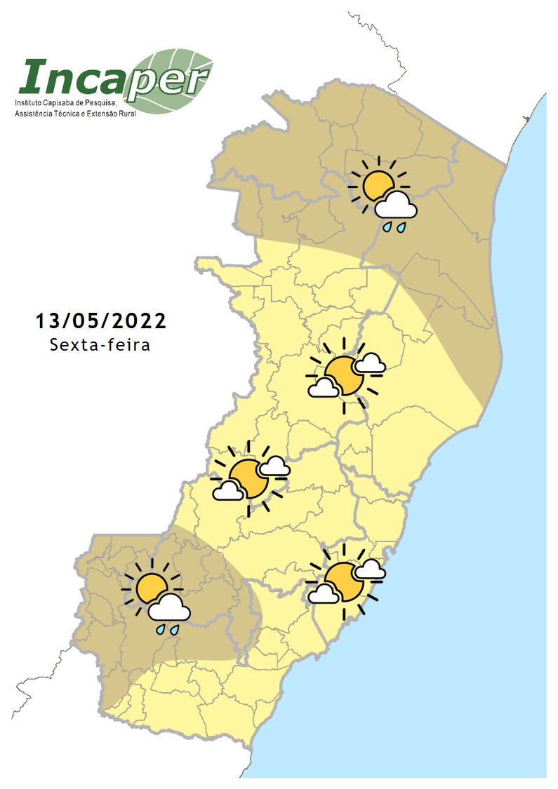  Previsão do tempo para essa sexta-feira (13)