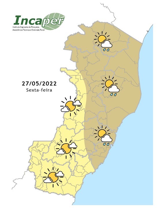  Previsão do tempo para essa sexta-feira (27)