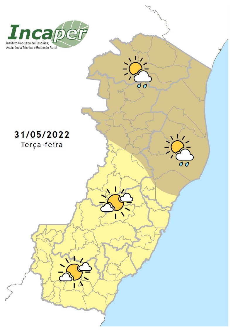  Previsão do tempo para essa terça-feira (31)