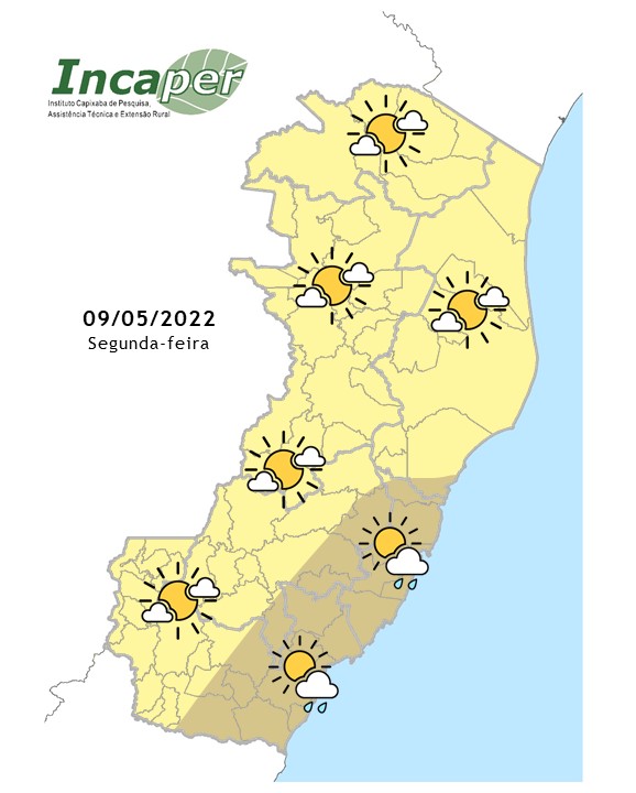  Previsão do tempo para essa segunda-feira (9)