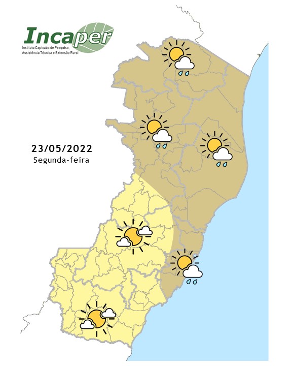  Previsão do tempo para essa segunda-feira (23)