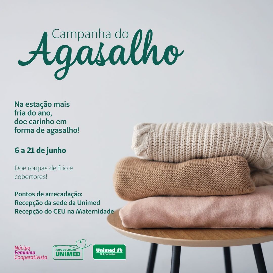  Unimed Sul Capixaba lança Campanha do Agasalho 2022