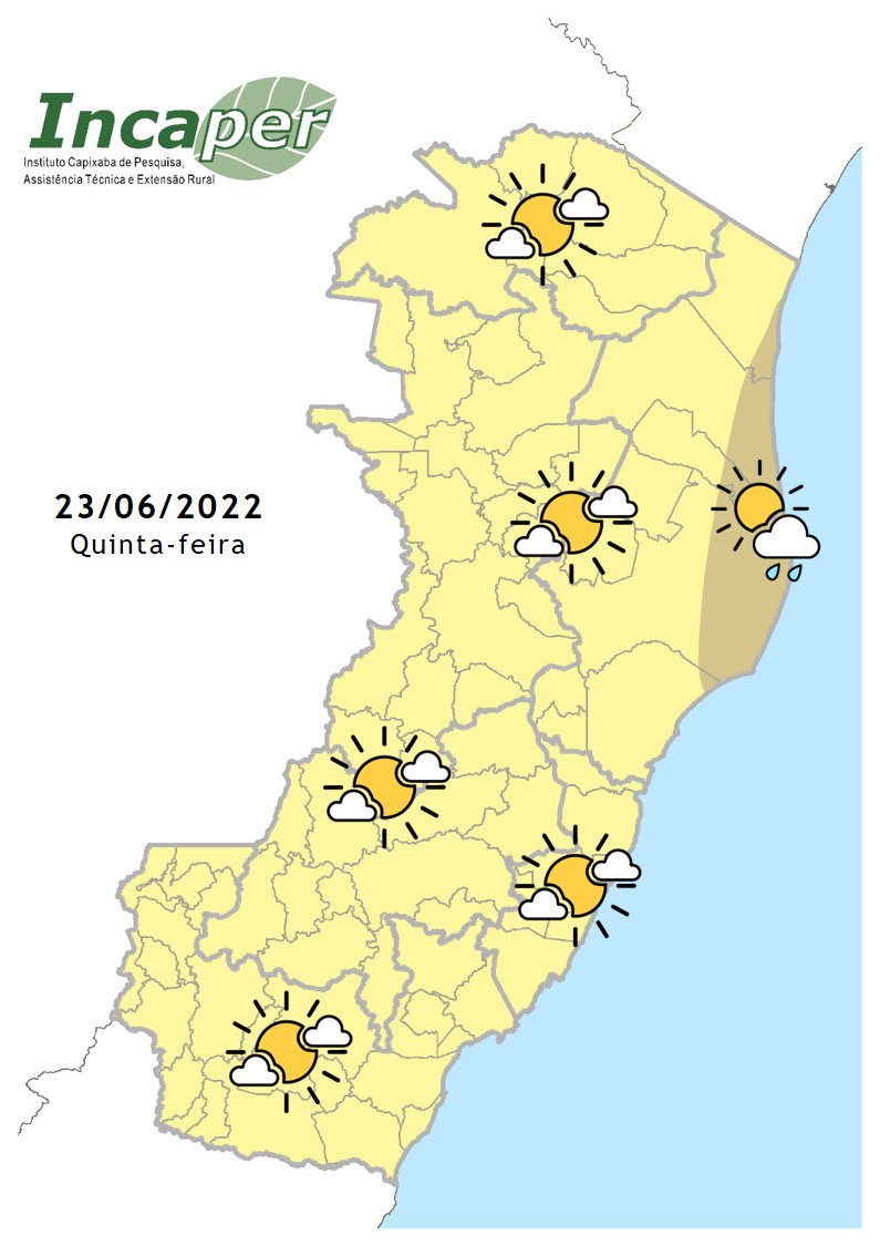  Previsão do tempo para essa quinta-feira (23)