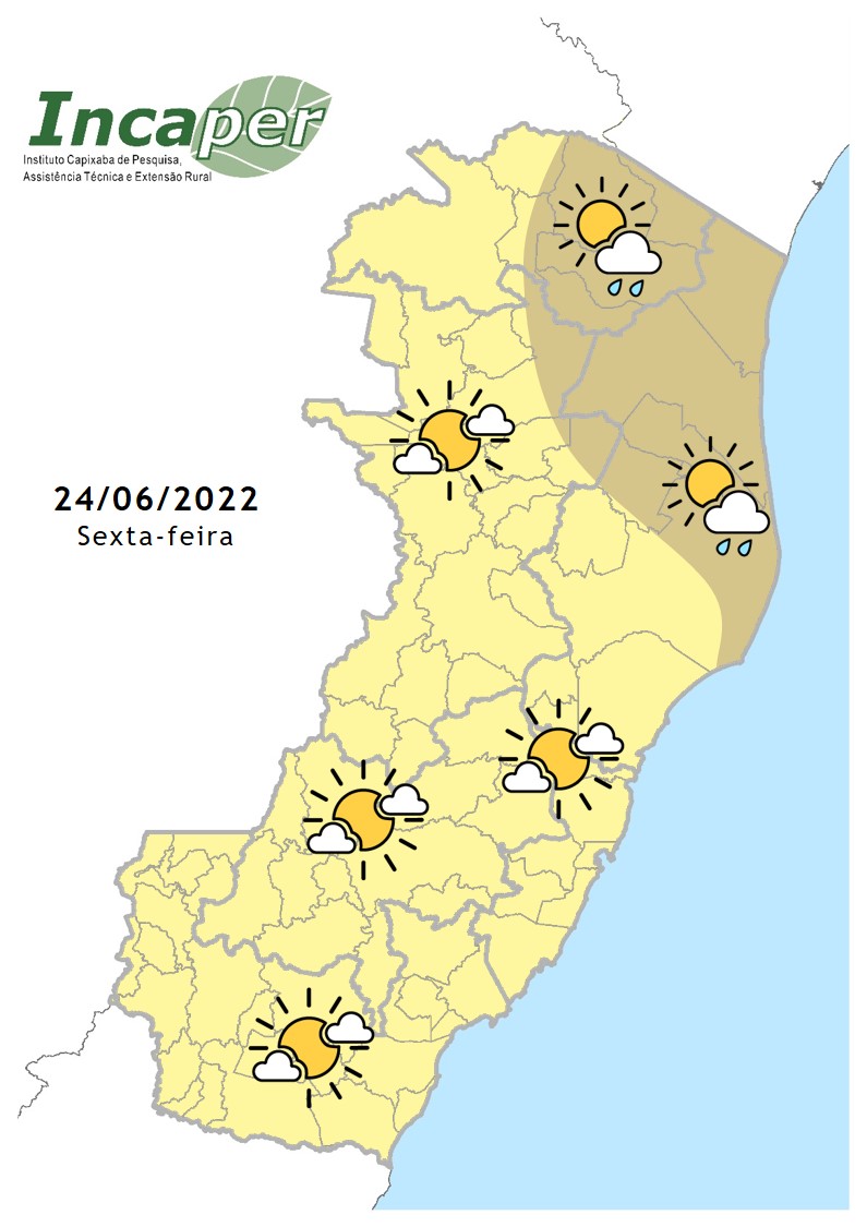  Previsão do tempo para essa sexta-feira (24)