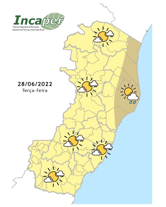  Previsão do tempo para essa terça-feira (28)