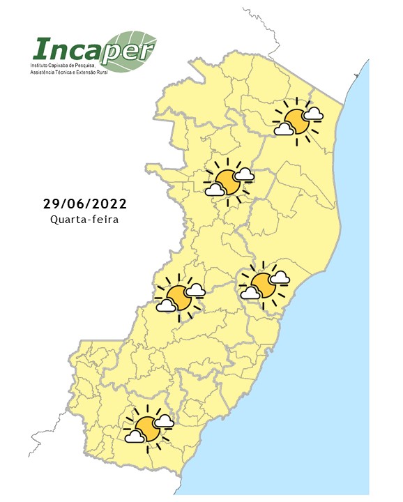  Previsão do tempo para essa quarta-feira (29)