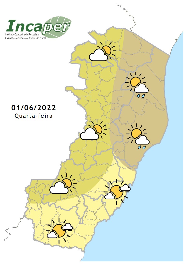  Previsão do tempo para essa quarta-feira (01)