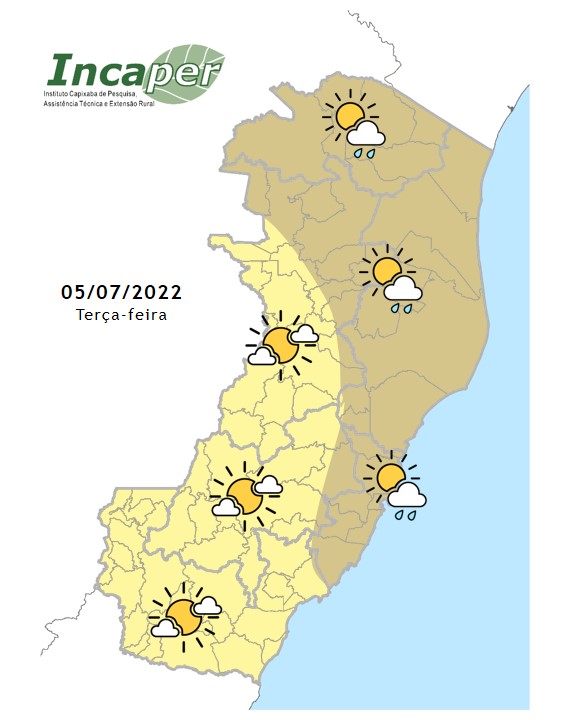  Previsão do tempo para essa terça-feira (5)